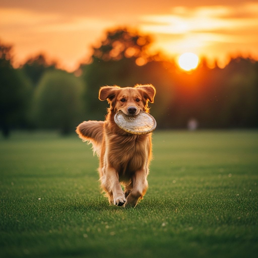 Playful golden retriever enjoying the outdoors